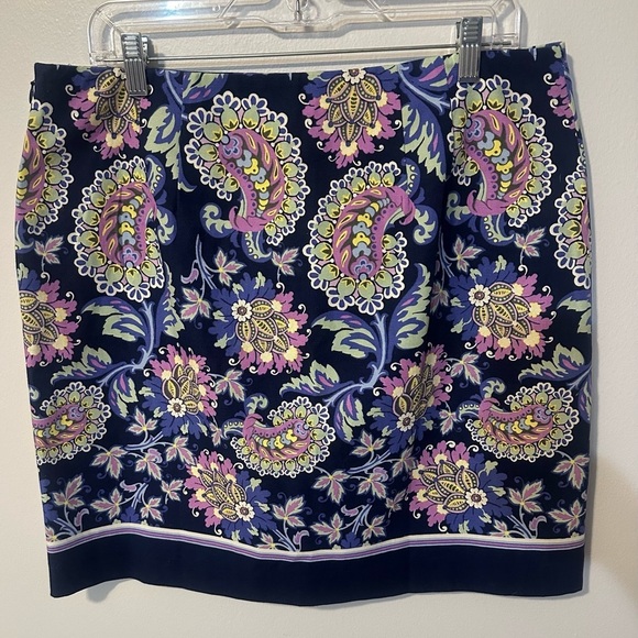 Talbots Pink and Purple Embellished Mini Pencil Skirt - Picture 3 of 9